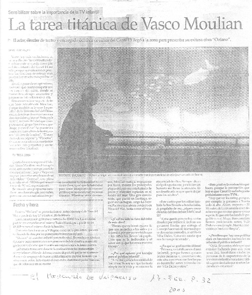 La tarea titánica de Vasco Moulian (entrevista)