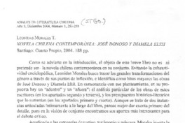 Novela chilena contemporánea: José Donoso Y Diamela Eltit