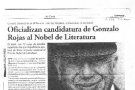 Oficializan candidatura de Gonzalo Rojas al Nobel de Literatura