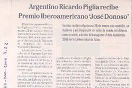 Argentino Ricardo Piglia recibe Premio Iberoamericano 'José Donoso'