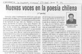 Nuevas voces en la poesía chilena (1ra. parte)