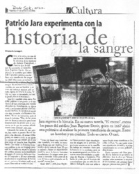 Patricio Jara experimenta con la historia de la sangre