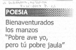 Bienaventurados los mansos "Pobre ave yo, pero tu pobre jaula"