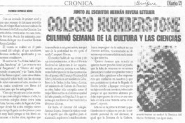 Junto al escritor Hernán Rivera Letelier Colegio Humberstone culminó semana de la cultura y las ciencias