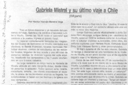 Gabriela Mistral y su último viaje a Chile (XVI parte)