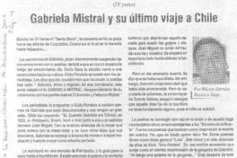 Gabriela Mistral y su último viaje a Chile (IX parte)