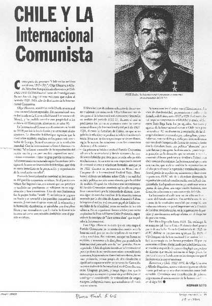 Chile y la internacional comunista