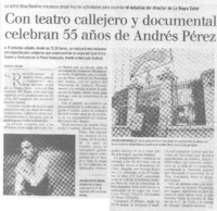 Con teatro callejero y documental celebran 55 años de Andrés Pérez