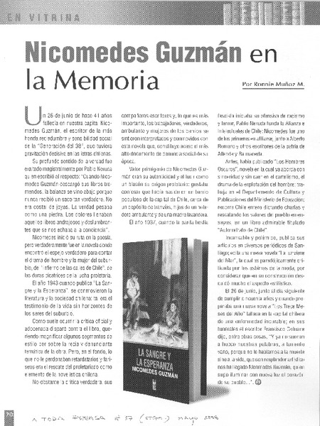 Nicomedes Guzmán en la memoria