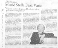 Murió Stella Díaz Varín