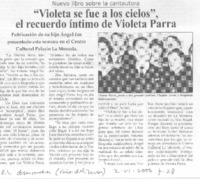 "Violeta se fue a los cielos", el recuerdo íntimo de Violeta Parra
