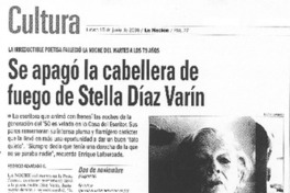 Se apagó la cabellera de fuego de Stella Díaz Varín