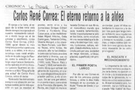 Carlos René Correa: El eterno retorno a la aldea