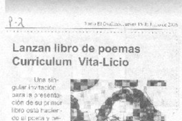 Lanzan libro de poemas Curriculum Vita-Licio