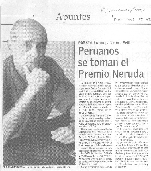 Peruanos se toman el Premio Neruda