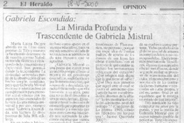 La Mirada profunda y trascendente de Gabriela Mistral