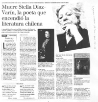 Muere Stella Díaz-Varín, la poeta que encendió la literatura chilena