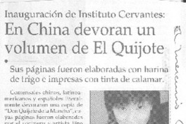 En China devoran un volumen de El Quijote