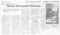 Murió Fernando Debesa