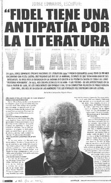 "Fidel tiene una antipatía por la literatura y el arte" [entrevista]