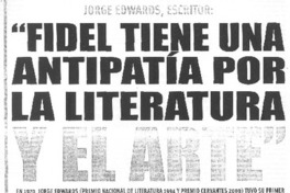 "Fidel tiene una antipatía por la literatura y el arte" [entrevista]