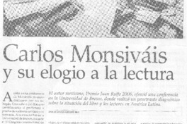 Carlos Monsiváis y su elogio a la lectura