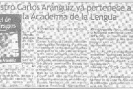 Ministro Carlos Aránguiz ya pertenece a la Academia de la Lengua