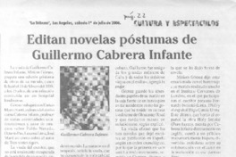 Editan novelas póstumas de Guillermo Cabrera Infante