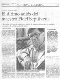 El último adiós del maestro Fidel Sepúlveda.