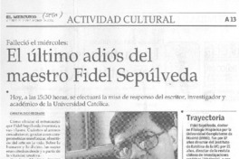 El último adiós del maestro Fidel Sepúlveda.