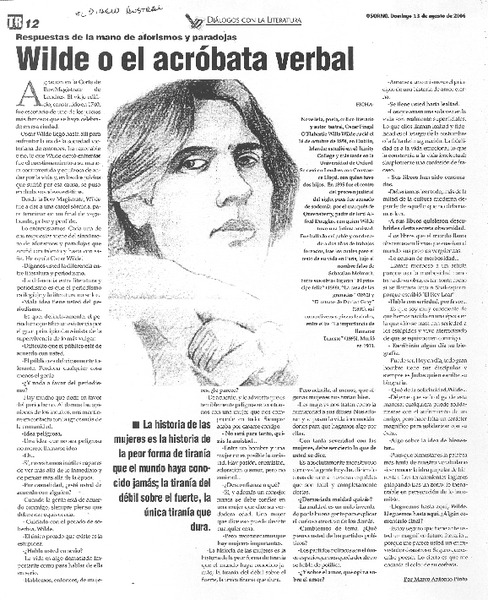 Wilde o el acróbata verbal (entrevista)