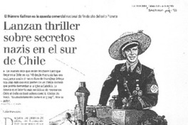 Lanzan thriller sobre secretos nazis en el sur de Chile