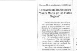 Lanzamiento Radioteatro "SAnta María de las flores negras