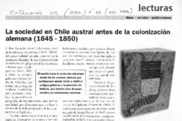 La Sociedad en Chile austral antes de la colonización alemana (1645-1850)