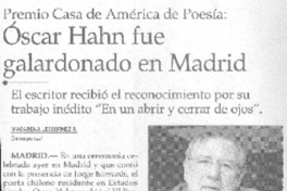 Óscar Hahn fue galardonado en Madrid (entrevista)