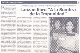 En memoria de Ivón Carrillo, víctima del psicópata de Alto Hospicio lanzan libro "A la sombra de la impunidad"