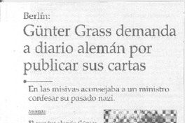 Günter Grass demanda a diario alemán por publicar sus cartas