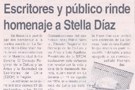 Escritores y público rinde homenaje a Stella Díaz
