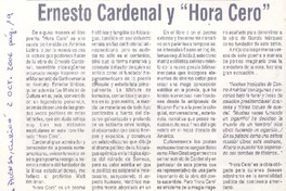 Ernesto Cardenal y "Hora cero"