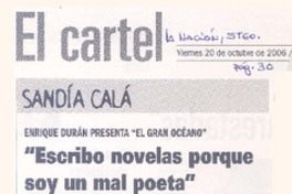 Enrique Durán presenta "El gran oceano" "Escribo novelas porque soy un mal poeta"