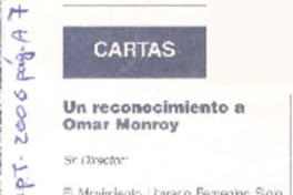 Cartas : un reconocimiento a Omar Monroy