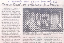 "Martín Rivas" : se revitaliza un hito teatral