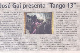 José Gai presenta "Tango 13"
