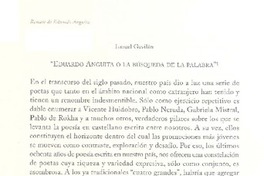 Eduardo Anguita, o, La búsqueda de la palabra