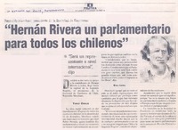 Reynaldo Marchant, presidente de la Sociedad de Escritores : "Hernán Rivera un parlamentario para todos los chilenos"