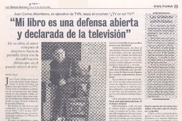 Juan Carlos Altamirano, ex ejecutivo de TVN, lanza el volumen "¿TV or not TV?" : "Mi libro es una defensa abierta y declarada de la televisión"