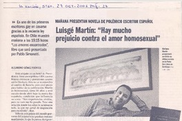 Mañana presentan novela de polémico escritor español : Luisgé Martín: "Hay mucho prejuicio contra el amor homosexual"
