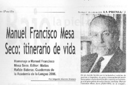 Manuel Francisco Mesa Seco: itinerario de vida