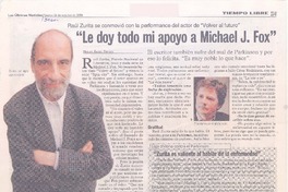 Raúl Zurita se conmovió con la performance del actor de "Volver al futuro" : "Le doy todo mi apoyo a Michael J. Fox"