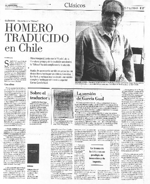 Homero traducido en Chile (entrevista)